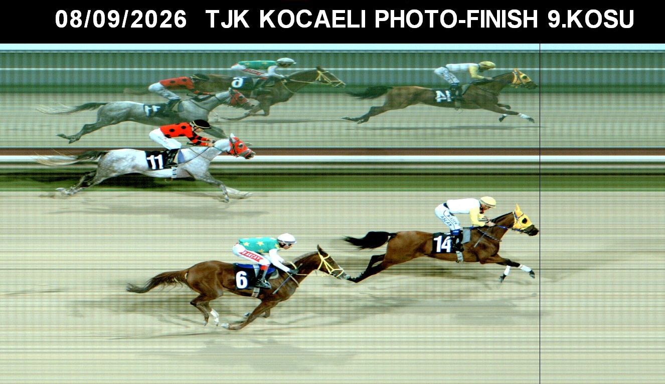 Kocaeli 9. Koşu foto finiş görüntüsü — 2026-09-08