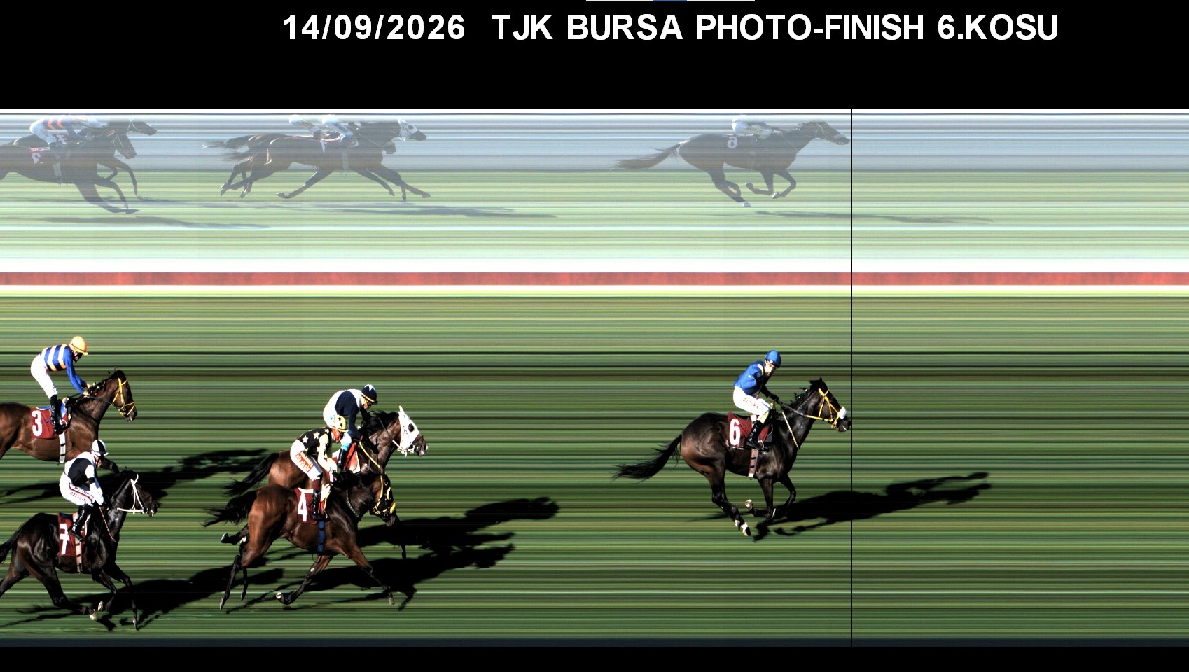 Bursa 6. Koşu foto finiş görüntüsü — 2026-09-14
