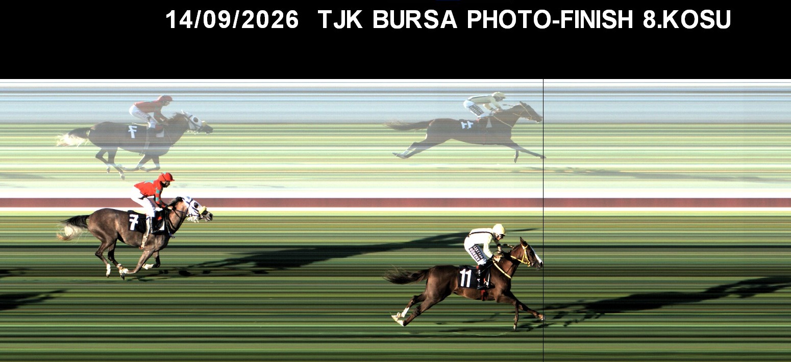 Bursa 8. Koşu foto finiş görüntüsü — 2026-09-14
